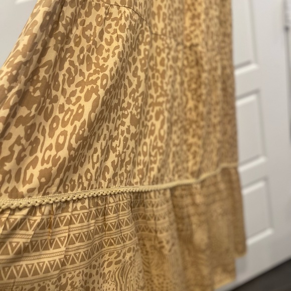 Ethan n Joy Woman’s Tiered Neutral Tone Safari Animal Print Maxi Dress Large - Picture 11 of 12